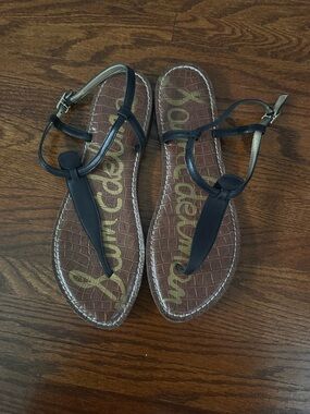 Sam Edelman Gigi Black Leather Sandals – Size 9.5